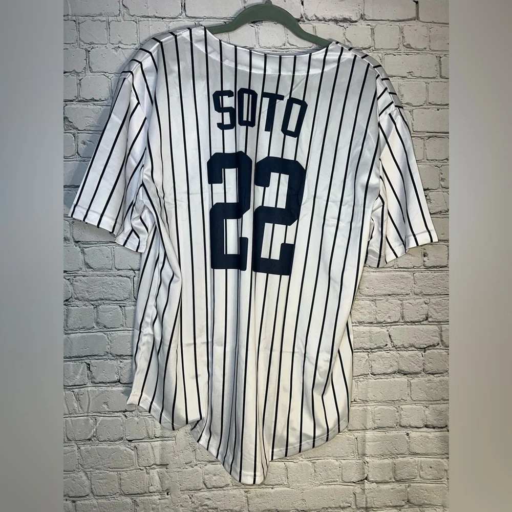 Juan Soto #22 New York Yankees White Pinstripes Baseball Jersey NWOT‎ ⚾️🔥 - Picture 4 of 4
